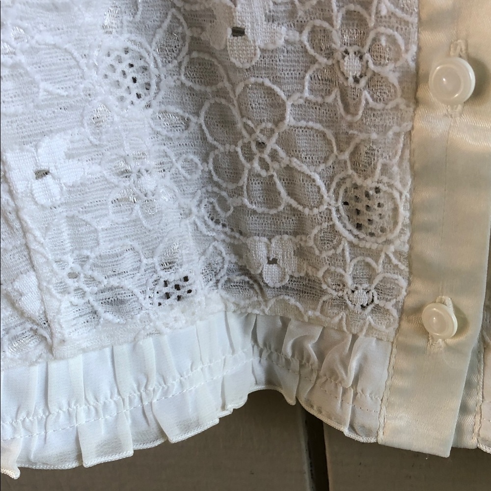 Catherine Lace Ruffle Button-Front Blouse - Picture 2 of 9